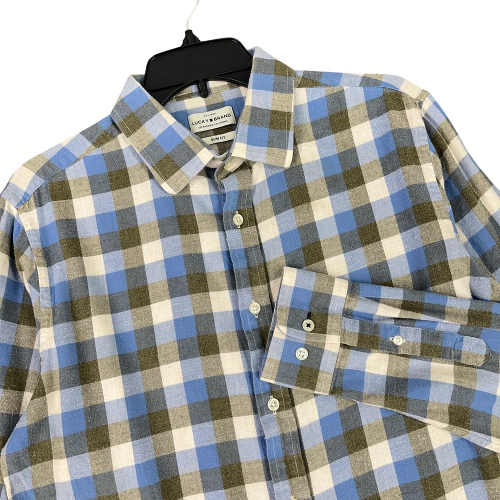Lucky‎ Brand Indie Grunge Flannel Plaid Button Down Shirt Mens M